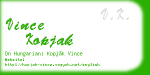 vince kopjak business card